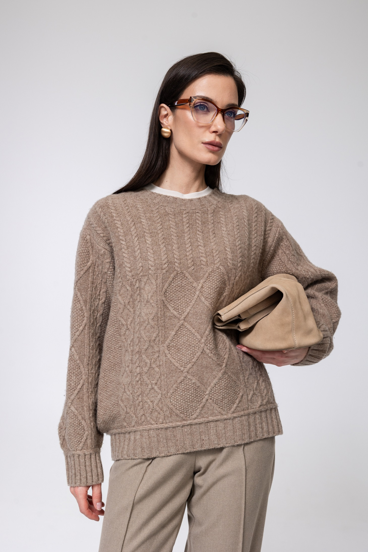 картинка 3122.ATW.0016S свитер женский из шерсти BEIGE от магазина Albana