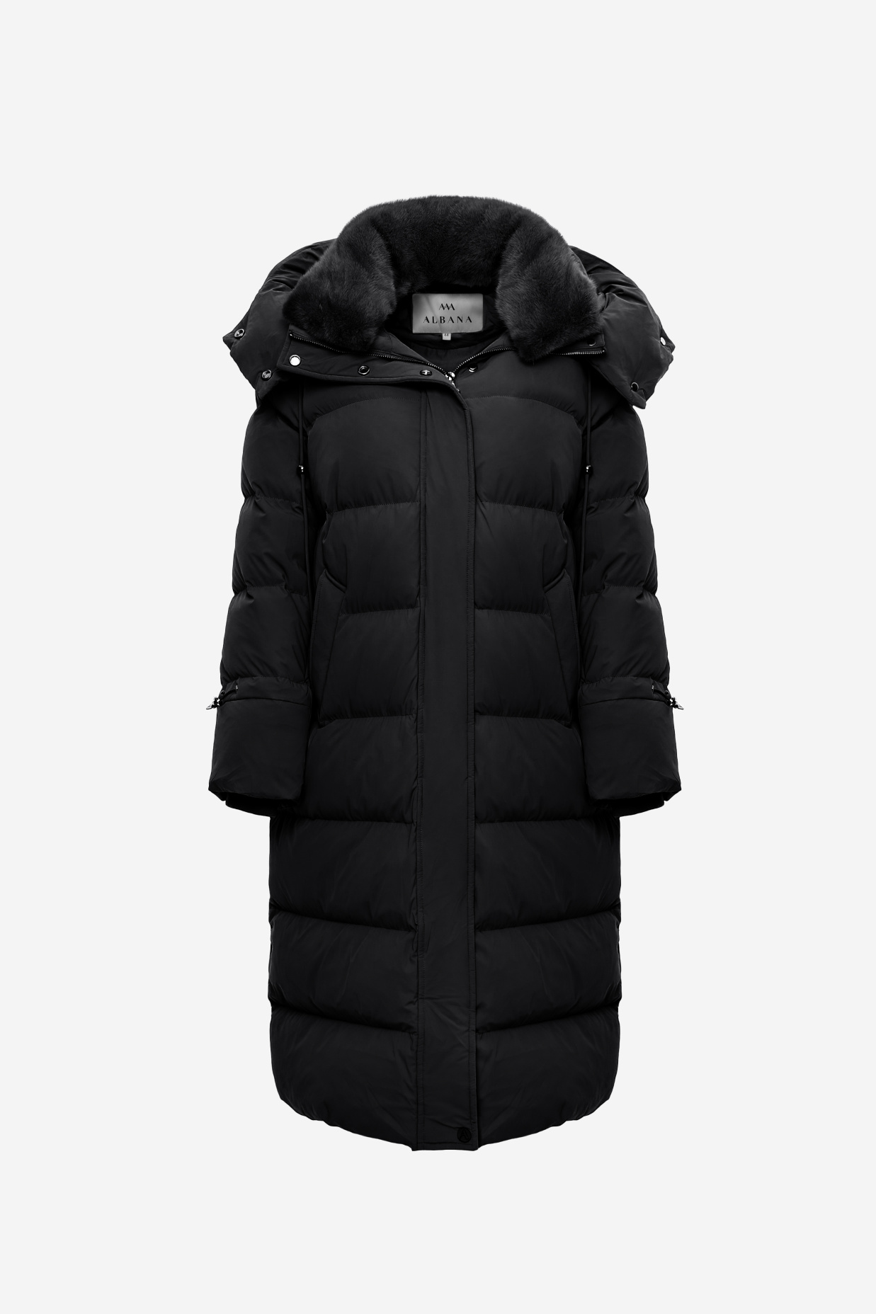 картинка 499.01.W25.F001 пальто женское с мехом норка BLACK от магазина Albana