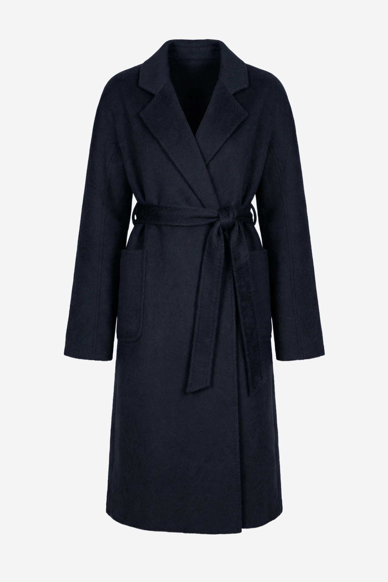 картинка 22106.ACW.0001S пальто женское из шерсти и шелка BLACK от магазина Albana