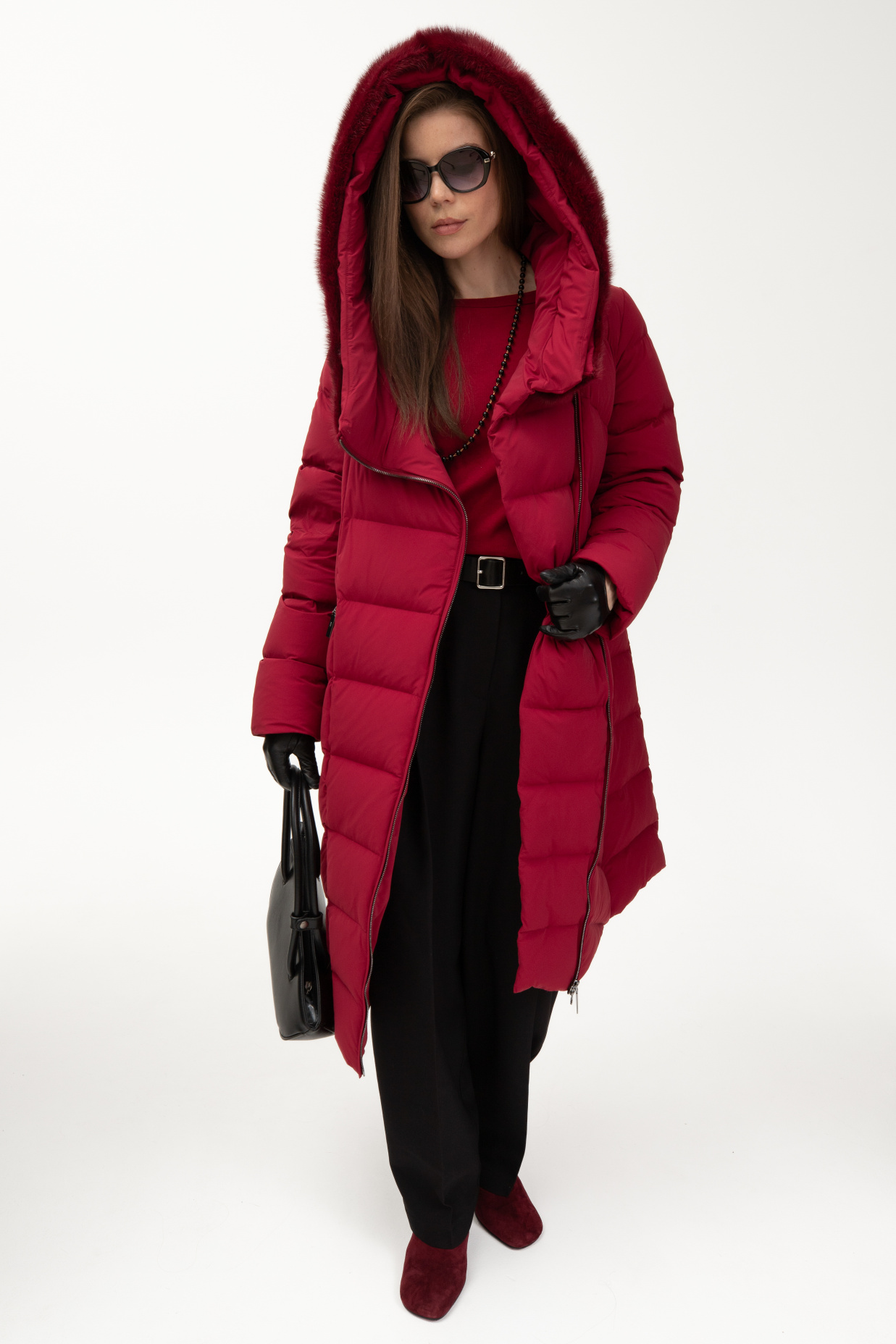 картинка 566.FWAA.003S пальто женское с мехом норка PASSION от магазина Albana