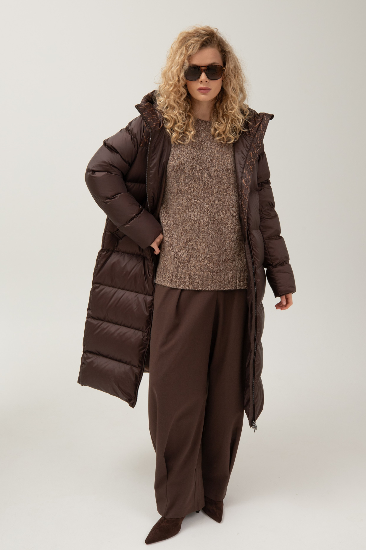 картинка 551.FWAA.017S пальто женское BROWN/LOGO BROWN от магазина Albana