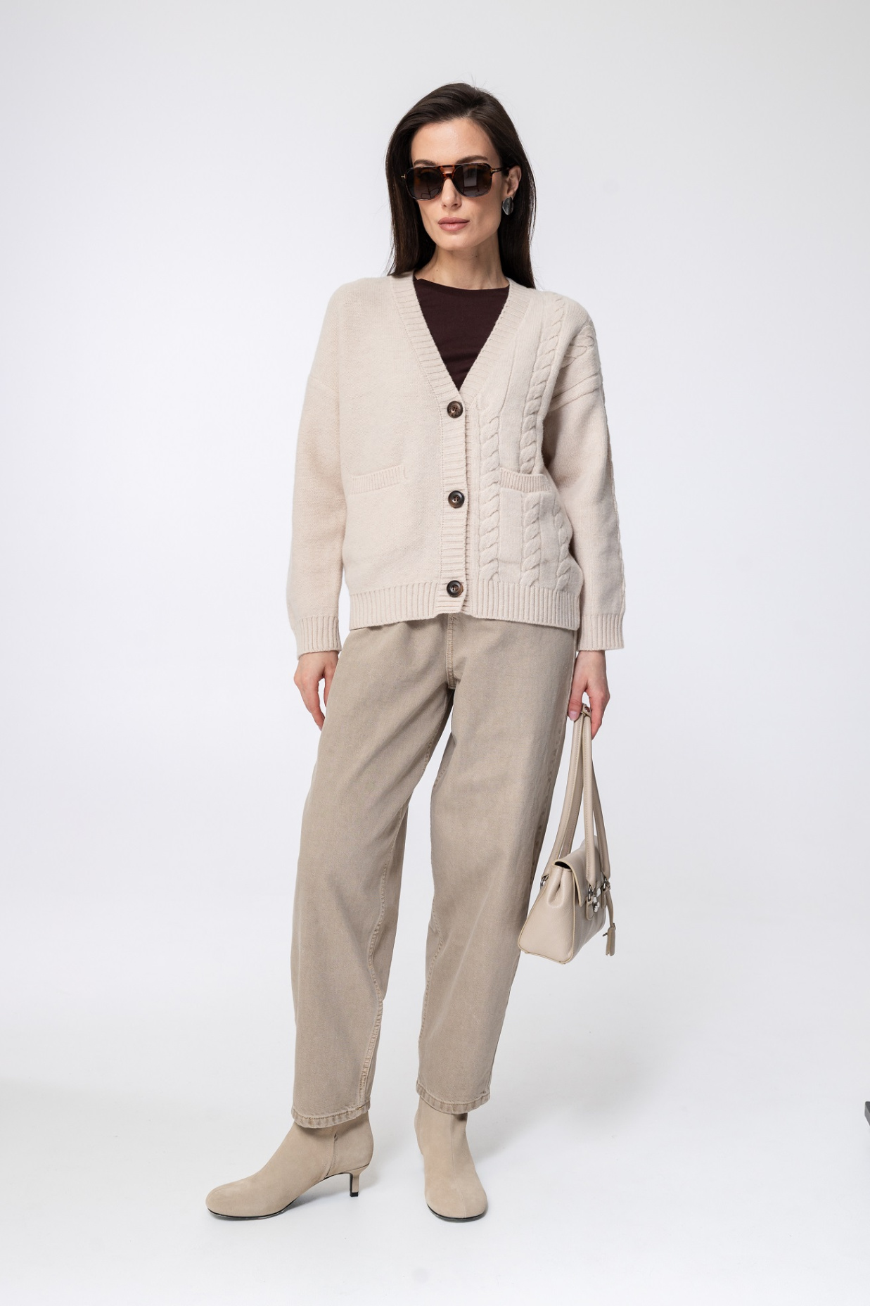 картинка 6104.ATW.0013S кардиган женский из шерсти GRAY от магазина Albana