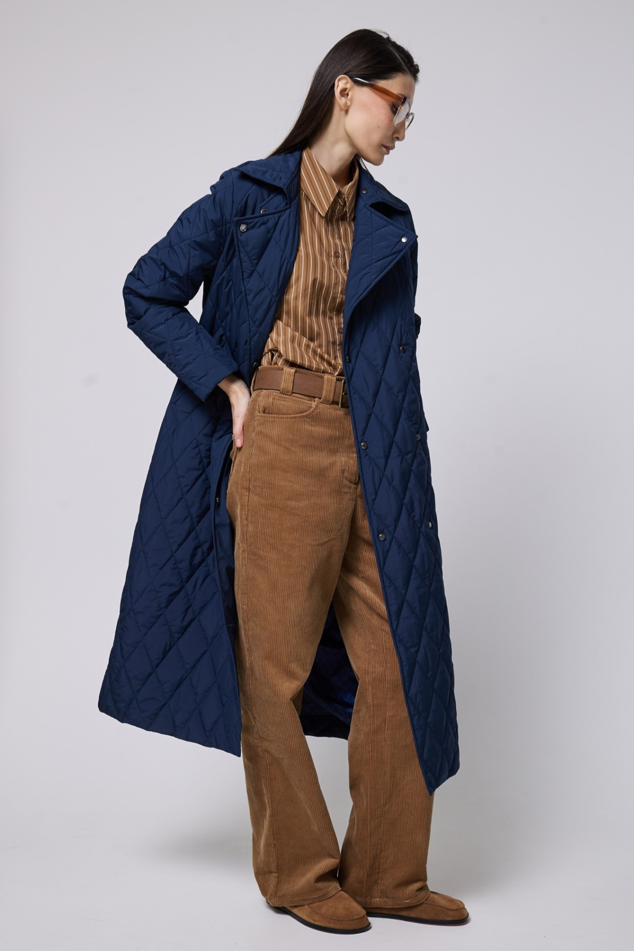 картинка 523.SS26.005 пальто женское NAVY от магазина Albana