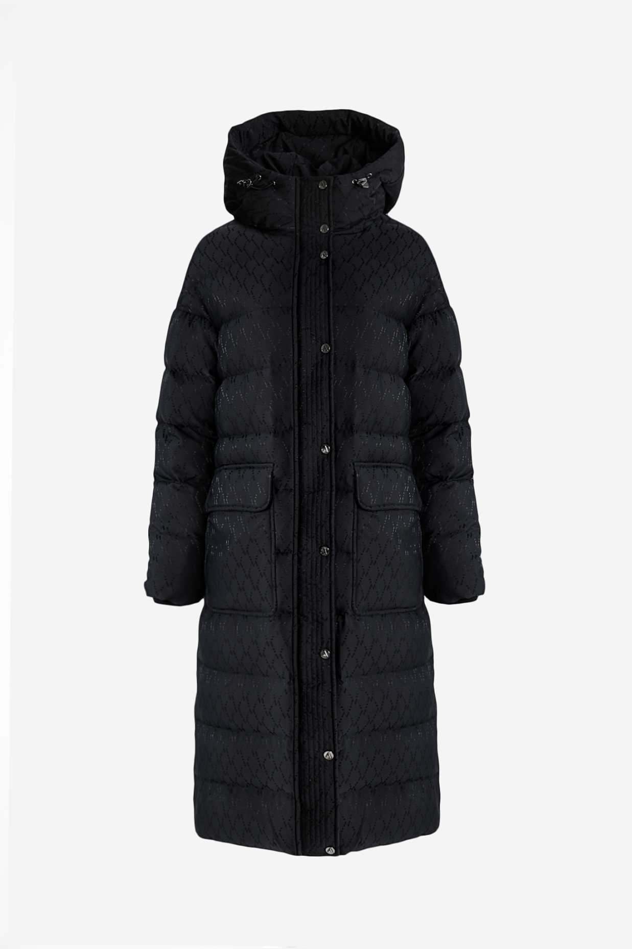 картинка 488.FW25.031 пальто женское LOGO NET BLACK от магазина Albana