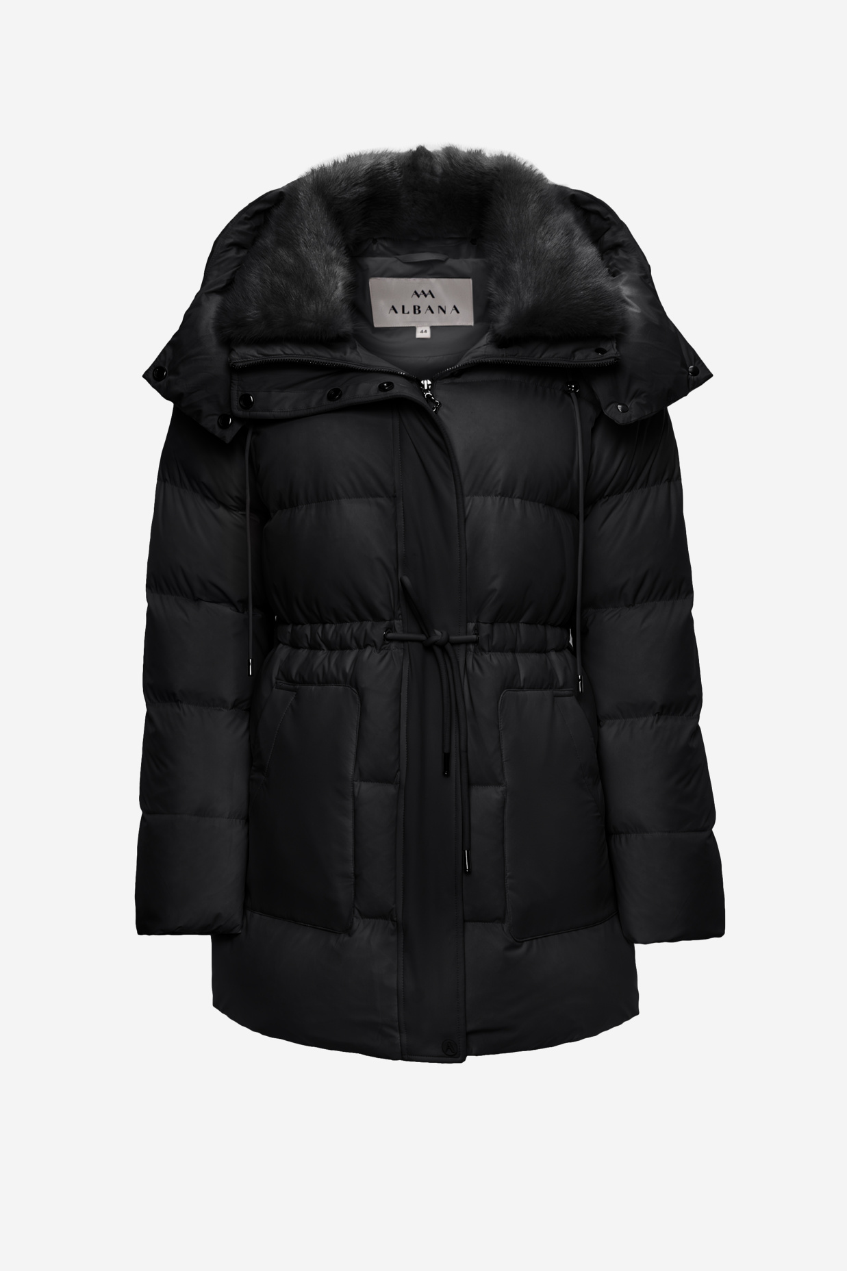 картинка 497.01.W25.F001 куртка женская с мехом норка BLACK от магазина Albana