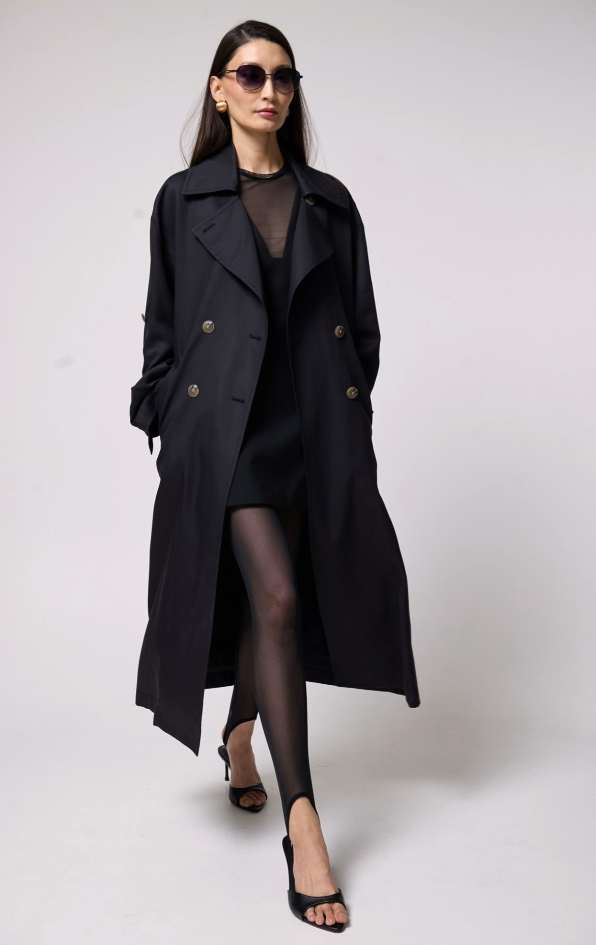 картинка 430.S25.001 плащ женский BLACK от магазина Albana