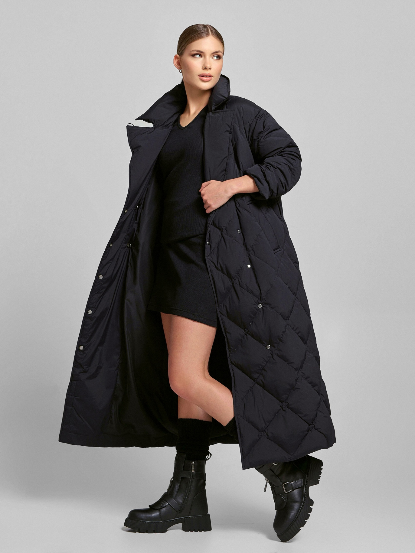 картинка 105.W24.001 пальто женское BLACK  от магазина Albana